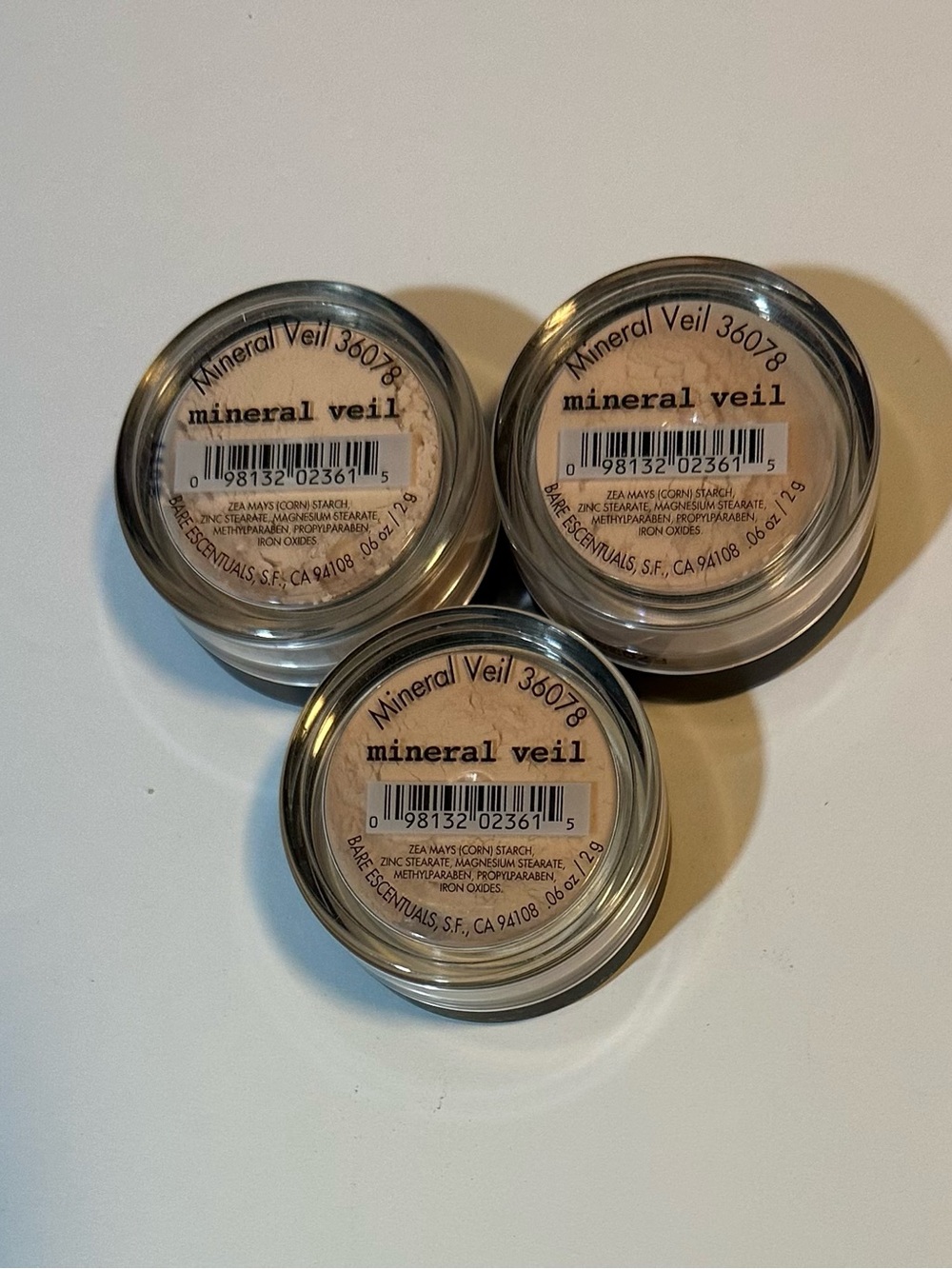 Bareminerals Mineral Veil 36078 Setting Powder .06 oz/2g New No Box Lot Of 3